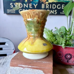 1930s -1950s Drip Glaze Pottery Bouquet Vase