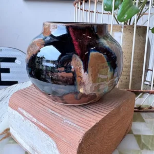 Vintage Drip Glaze Pottery Vase