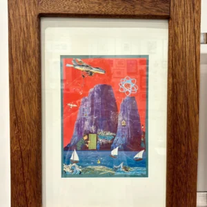 Back Door Apocalypse / Paranoid Android – Original Vintage Collage Art Surreal Pop Culture Mixed Media Framed by Kim Lawson